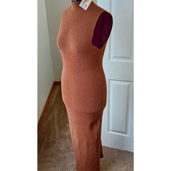 Prettygarden Dresses & Skirts - Pretty Garden Bodycon Maxi Tank Pullover Sweater Dress L caramel NOS sleeveless